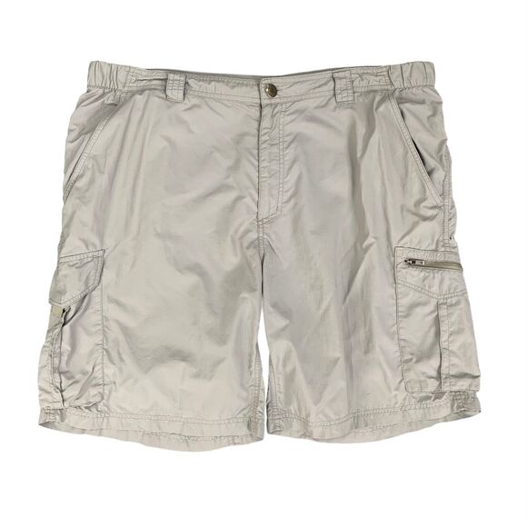 Columbia Shorts Mens 40 Grey Omni Shade Sun Protection Ripstop Nylon Cargo - Picture 1 of 12